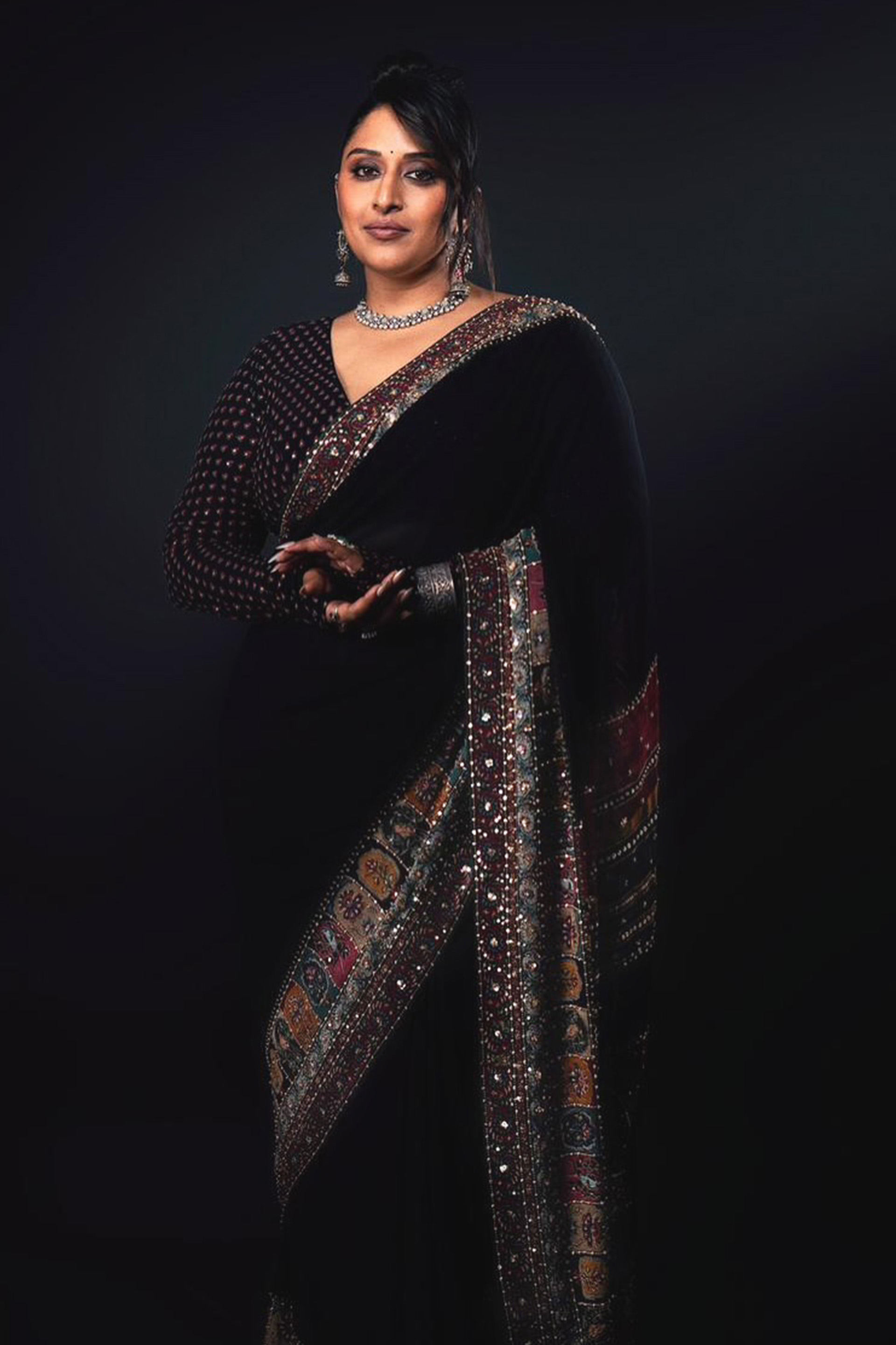 Anjana Saree - Black, , image 2